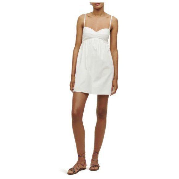 Reformation Dresses & Skirts - REFORMATION Cox Stretch Organic Cotton Minidress in White Size US 4
